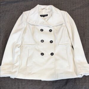 Black Rivet Women's White Pea Coat
